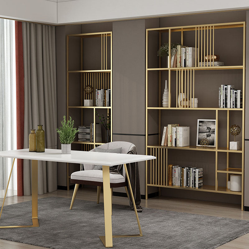 Contemporary Shelf Bookcase Metal Open Book Shelf with Shelves