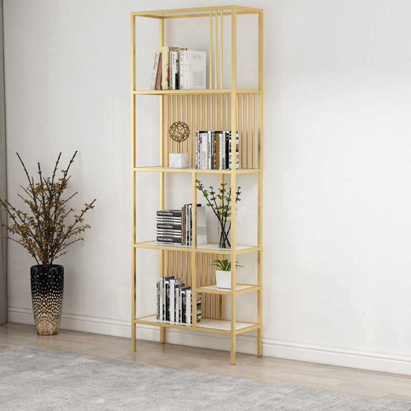 Contemporary Shelf Bookcase Metal Open Book Shelf with Shelves