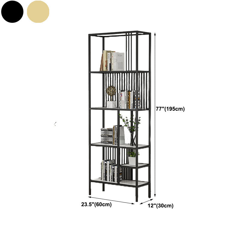 Contemporary Shelf Bookcase Metal Open Book Shelf with Shelves