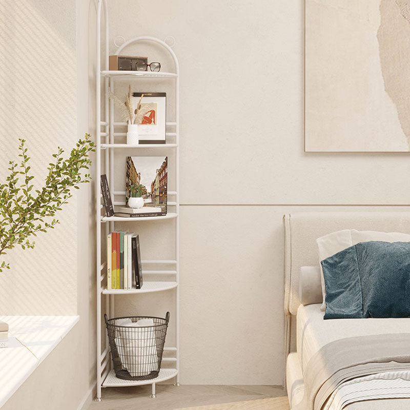 Modern Metal Bookcase Corner Open Shelf Bookshelf with Shelves