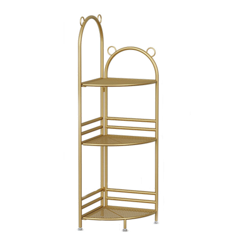 Modern Metal Bookcase Corner Open Shelf Bookshelf with Shelves