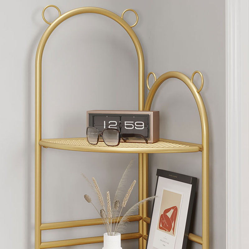 Modern Metal Bookcase Corner Open Shelf Bookshelf with Shelves