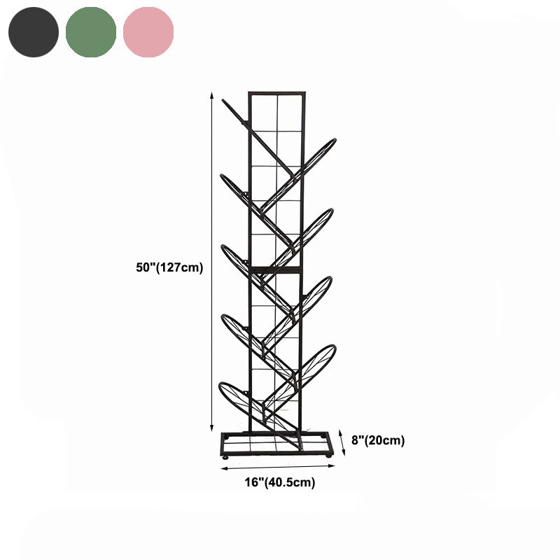 Modern Metal Bookcase Geometric Closed Back Bookshelf in Burnish