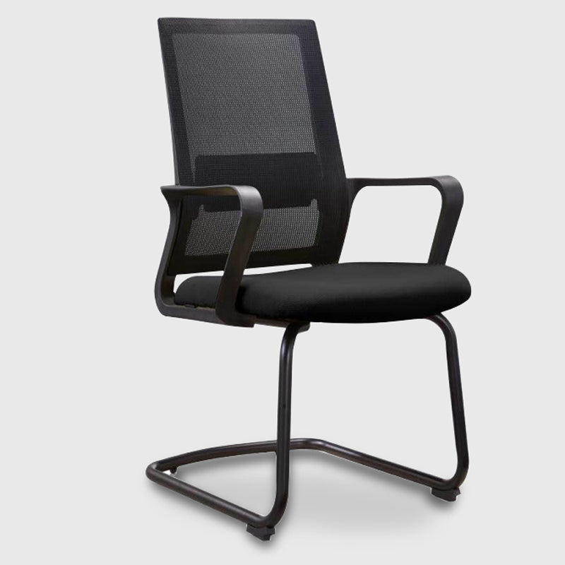 Black Leatherette and Mesh Chair Upholstered Mid-back Task Chair
