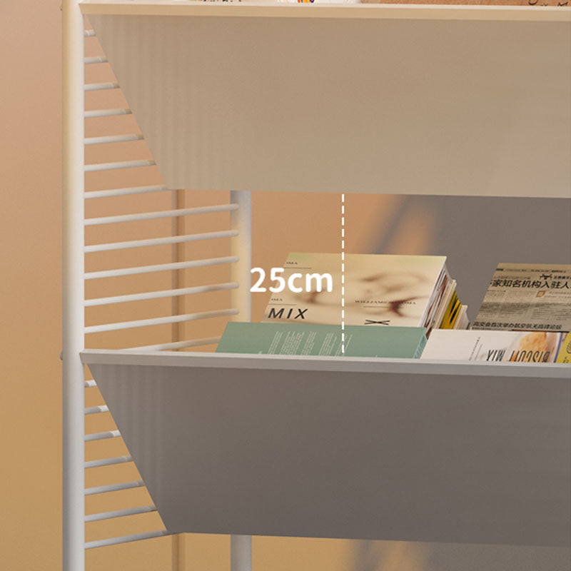 Modern Metal Bookshelf Geometric Vertical Open Shelf Bookcase in Burnish