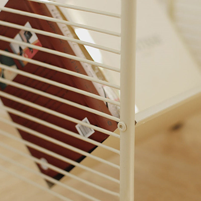 Modern Metal Bookshelf Geometric Vertical Open Shelf Bookcase in Burnish