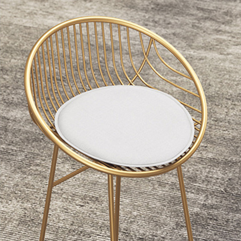 Scandinavian Upholstered Bar Stools for Home Bucket Stools with Metal Base