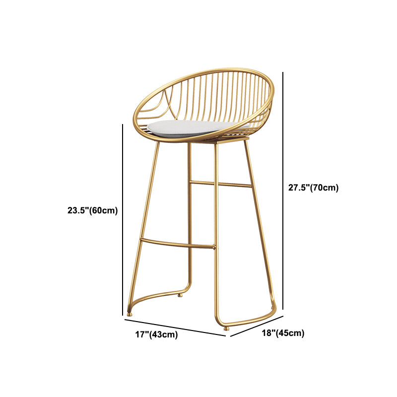 Scandinavian Upholstered Bar Stools for Home Bucket Stools with Metal Base