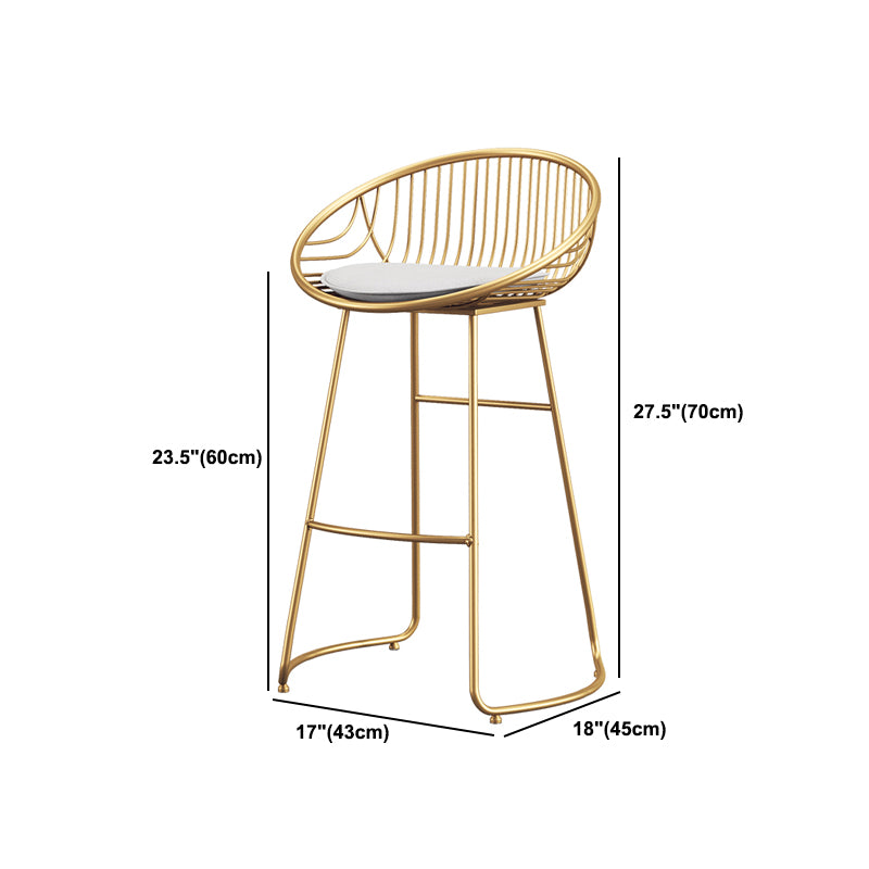 Scandinavian Upholstered Bar Stools for Home Bucket Stools with Metal Base