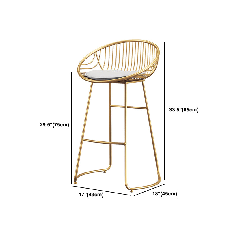 Scandinavian Upholstered Bar Stools for Home Bucket Stools with Metal Base
