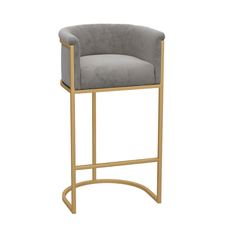 Nordic Style Low Back Bucket Stools for Home Upholstered Fabric Stools