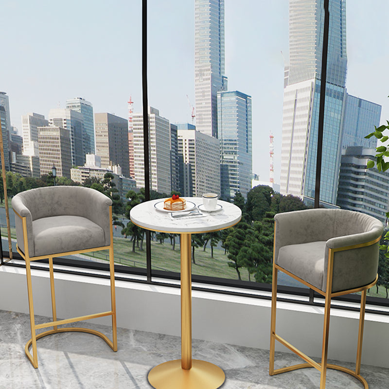 Nordic Style Low Back Bucket Stools for Home Upholstered Fabric Stools