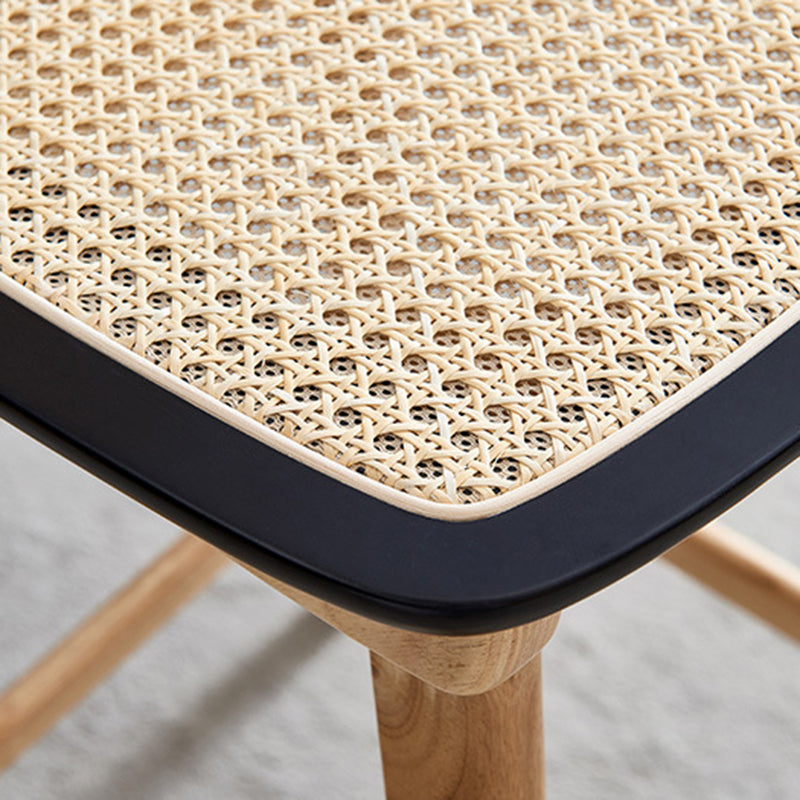 Modern Style Low Back Bar-stool Square Counter Bar Stool with Wooden Legs