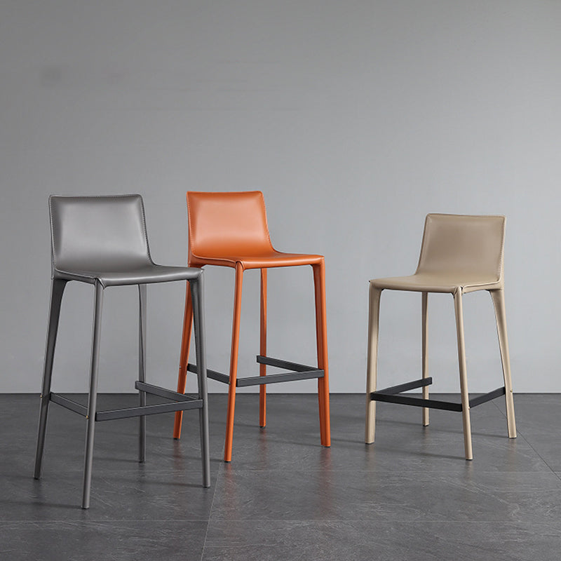 Modern Style Low Back Bar-stool Pu Leather Counter Bar Stool with Metal Legs
