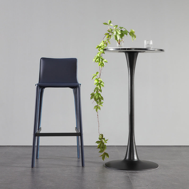 Modern Style Low Back Bar-stool Pu Leather Counter Bar Stool with Metal Legs