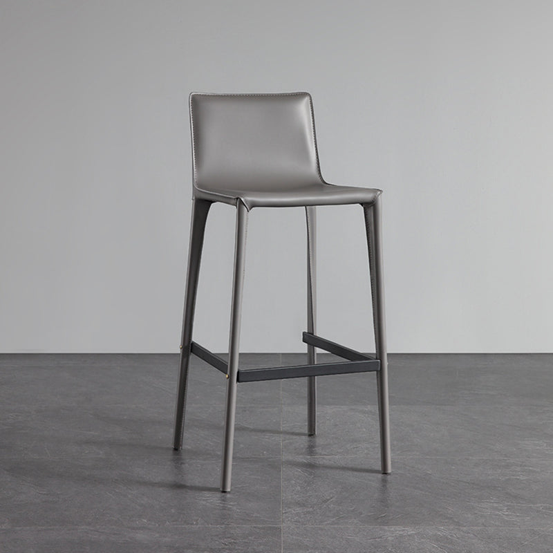 Modern Style Low Back Bar-stool Pu Leather Counter Bar Stool with Metal Legs