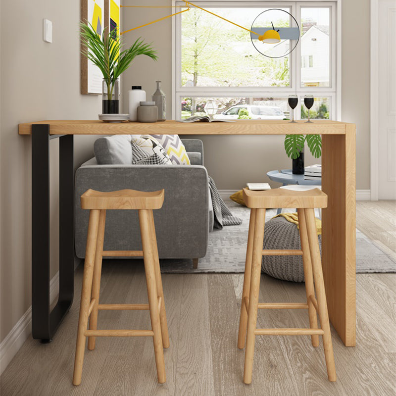 Modern Design Saddle Wooden Stools for Home Armless Stools with Wood Seat