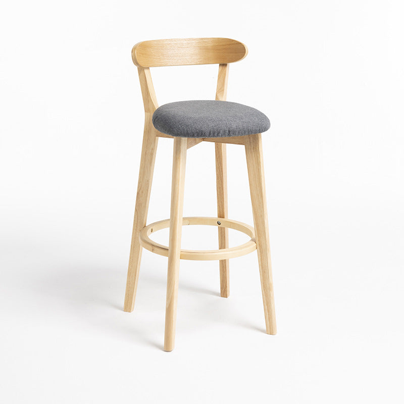 Modern Wood Barstool Fabric Cushion in Matte Finish for Indoor