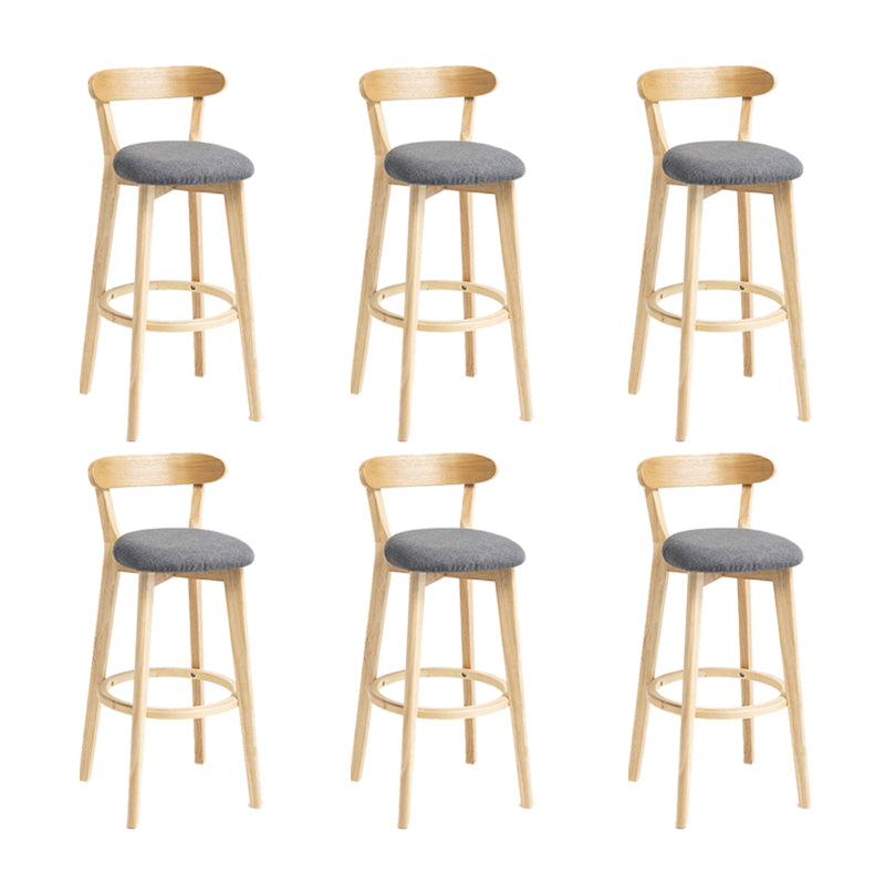 Modern Wood Barstool Fabric Cushion in Matte Finish for Indoor
