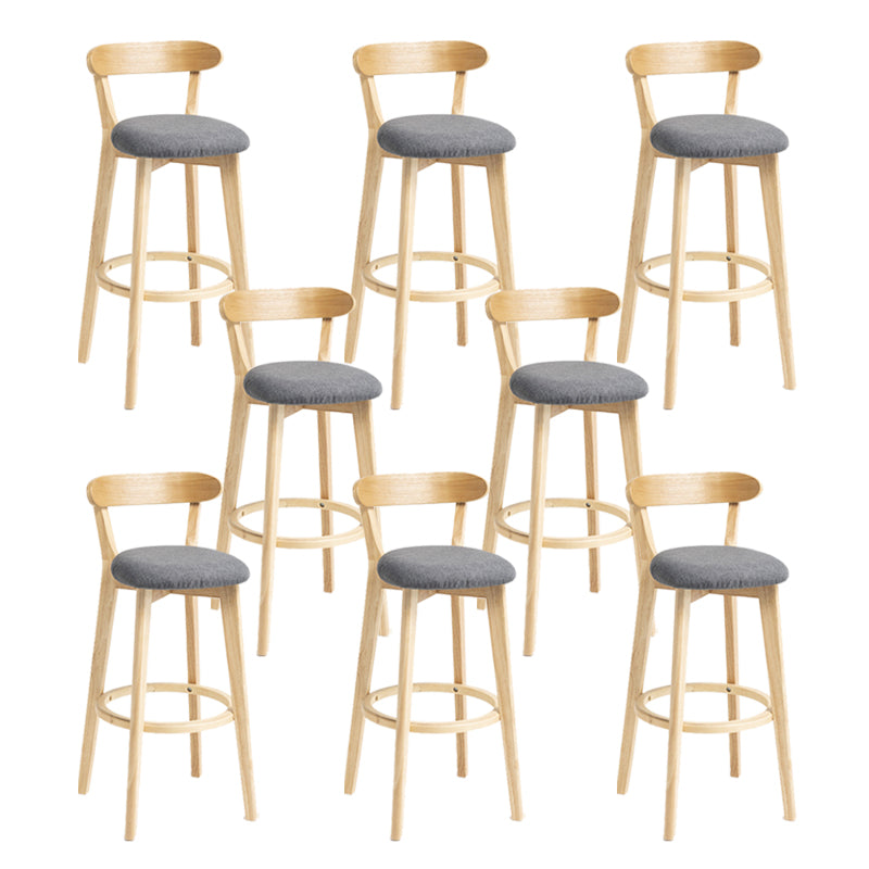 Modern Wood Barstool Fabric Cushion in Matte Finish for Indoor