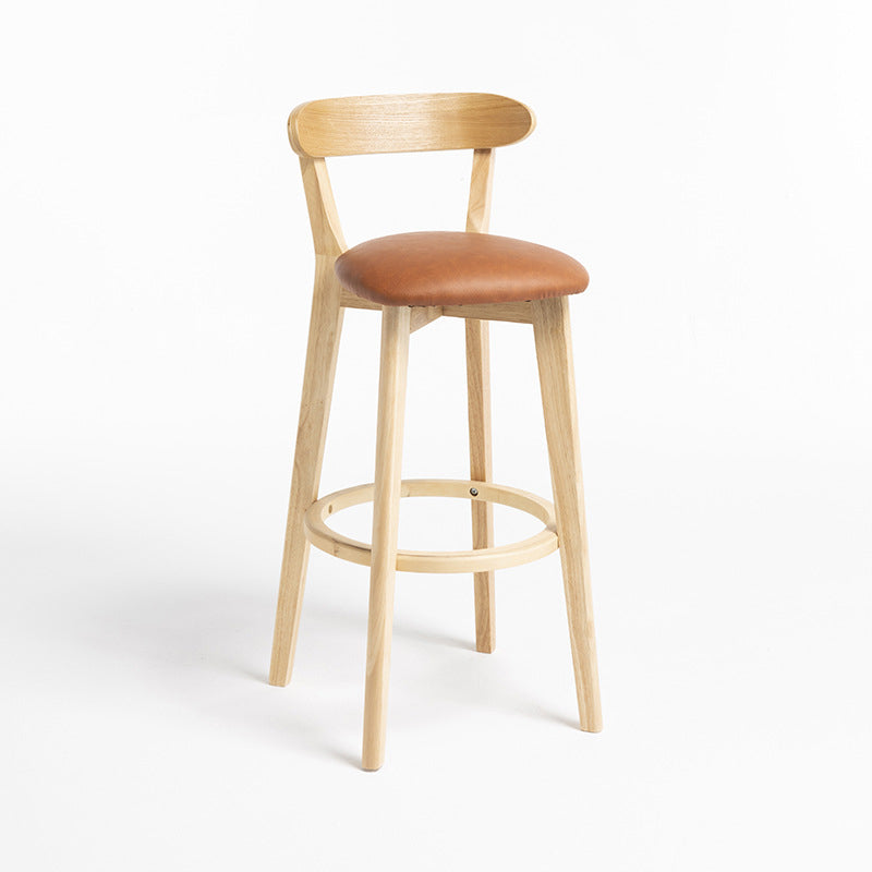 Modern Wood Barstool Fabric Cushion in Matte Finish for Indoor
