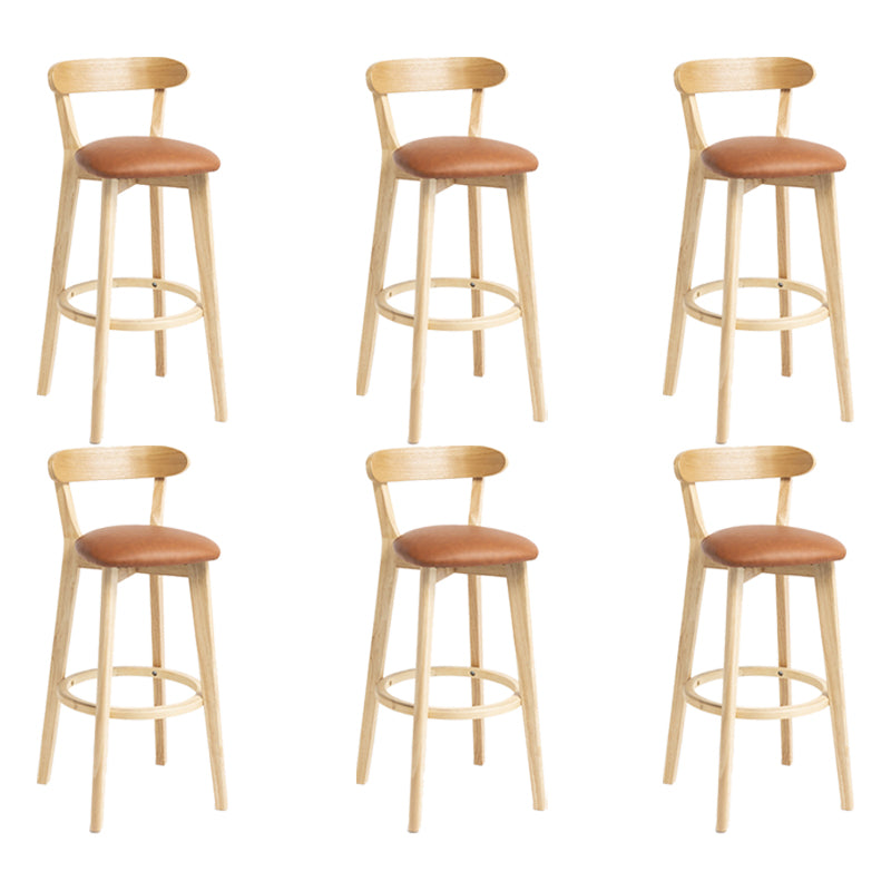 Modern Wood Barstool Fabric Cushion in Matte Finish for Indoor