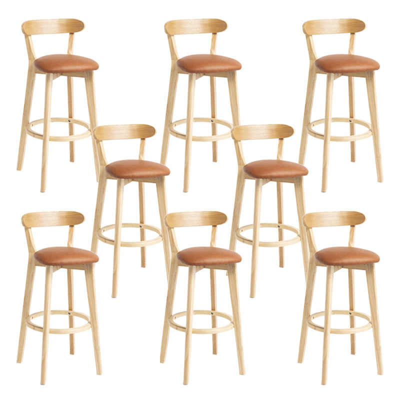 Modern Wood Barstool Fabric Cushion in Matte Finish for Indoor