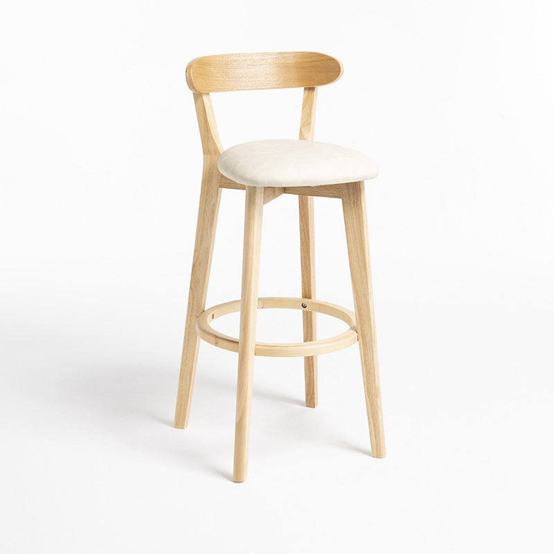 Modern Wood Barstool Fabric Cushion in Matte Finish for Indoor
