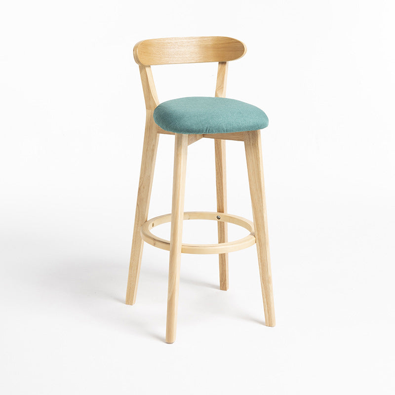 Modern Wood Barstool Fabric Cushion in Matte Finish for Indoor