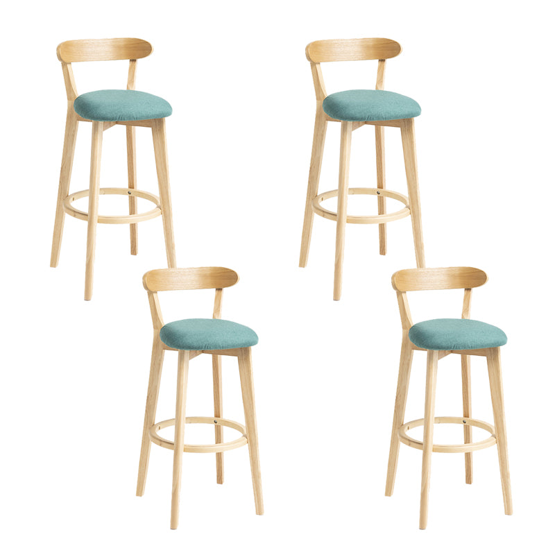 Modern Wood Barstool Fabric Cushion in Matte Finish for Indoor