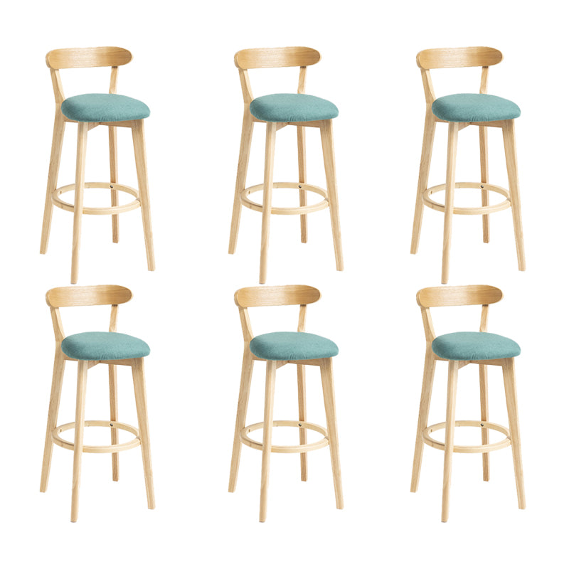 Modern Wood Barstool Fabric Cushion in Matte Finish for Indoor