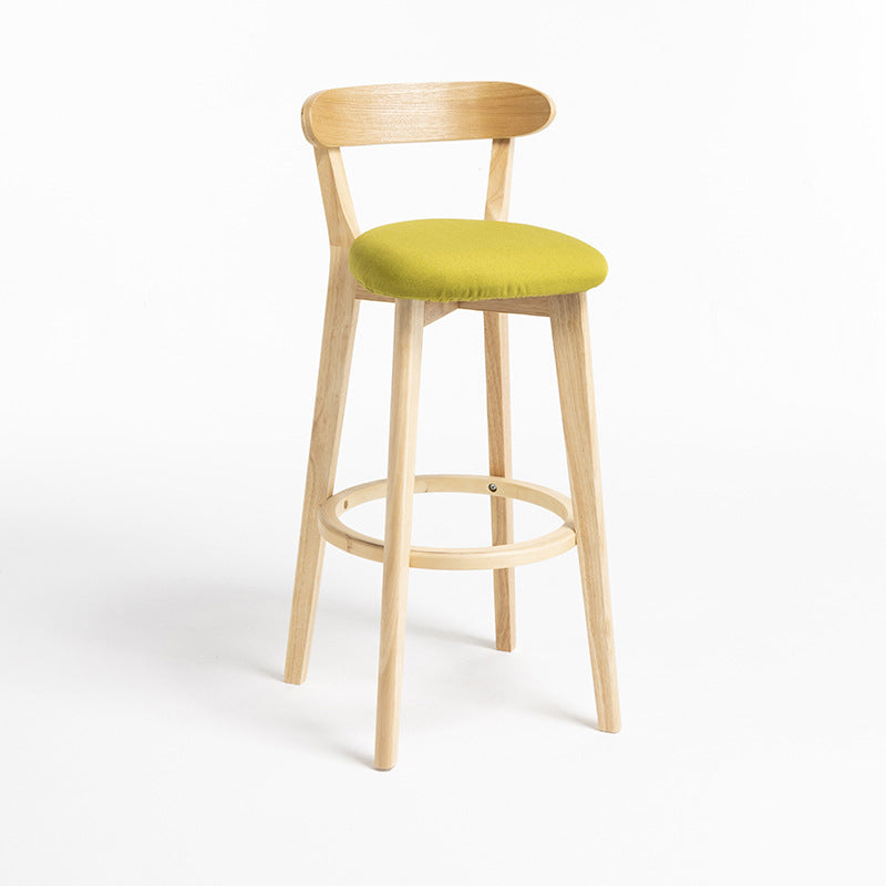 Modern Wood Barstool Fabric Cushion in Matte Finish for Indoor