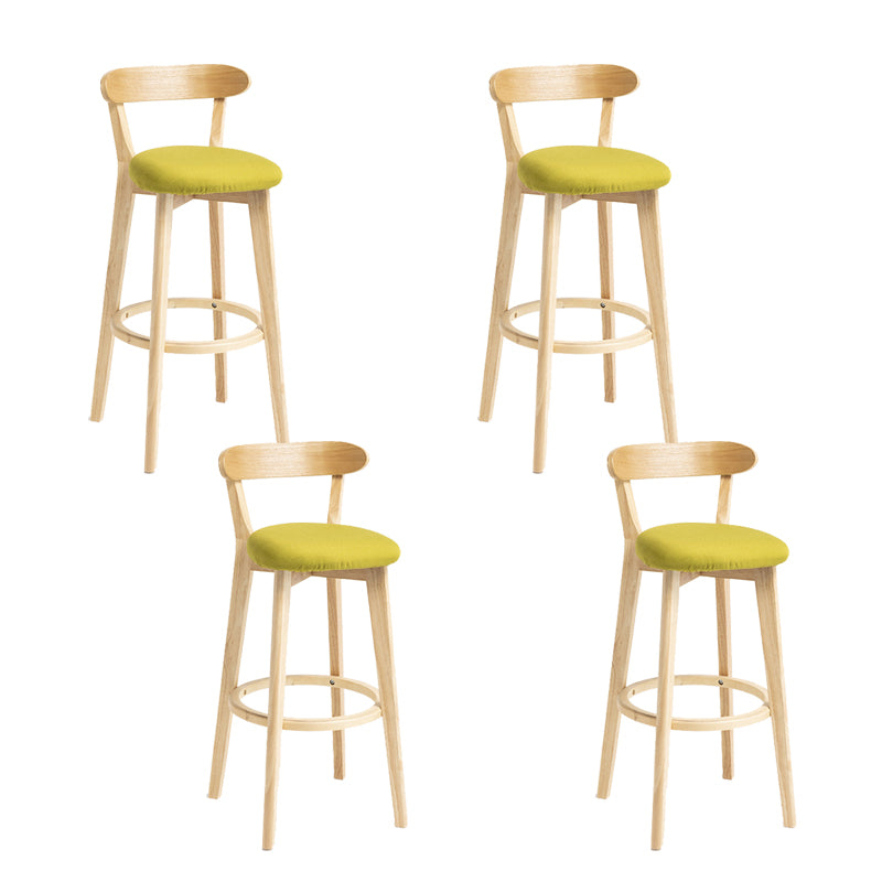 Modern Wood Barstool Fabric Cushion in Matte Finish for Indoor