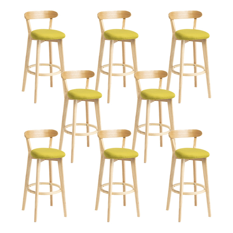 Modern Wood Barstool Fabric Cushion in Matte Finish for Indoor