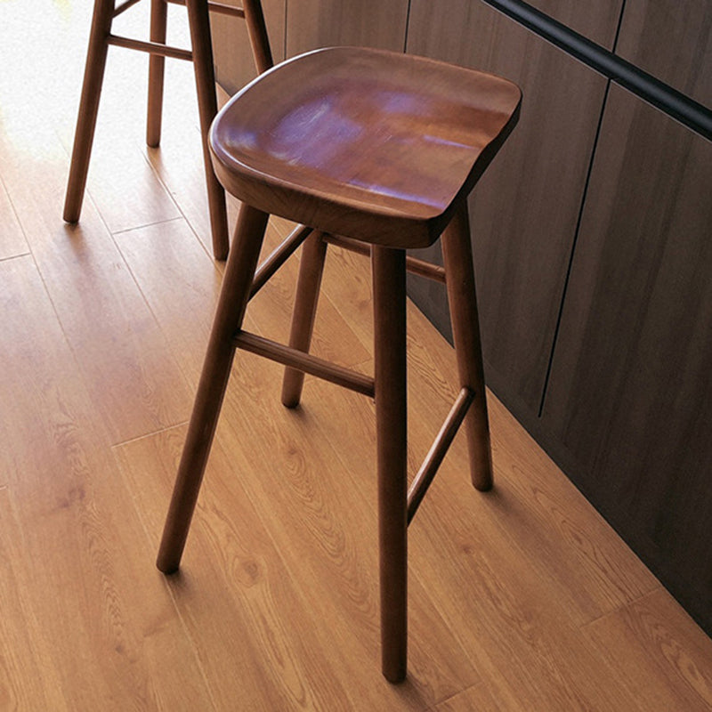 Contemporary Wood Stool Backrest Counter Stool for Restaurant