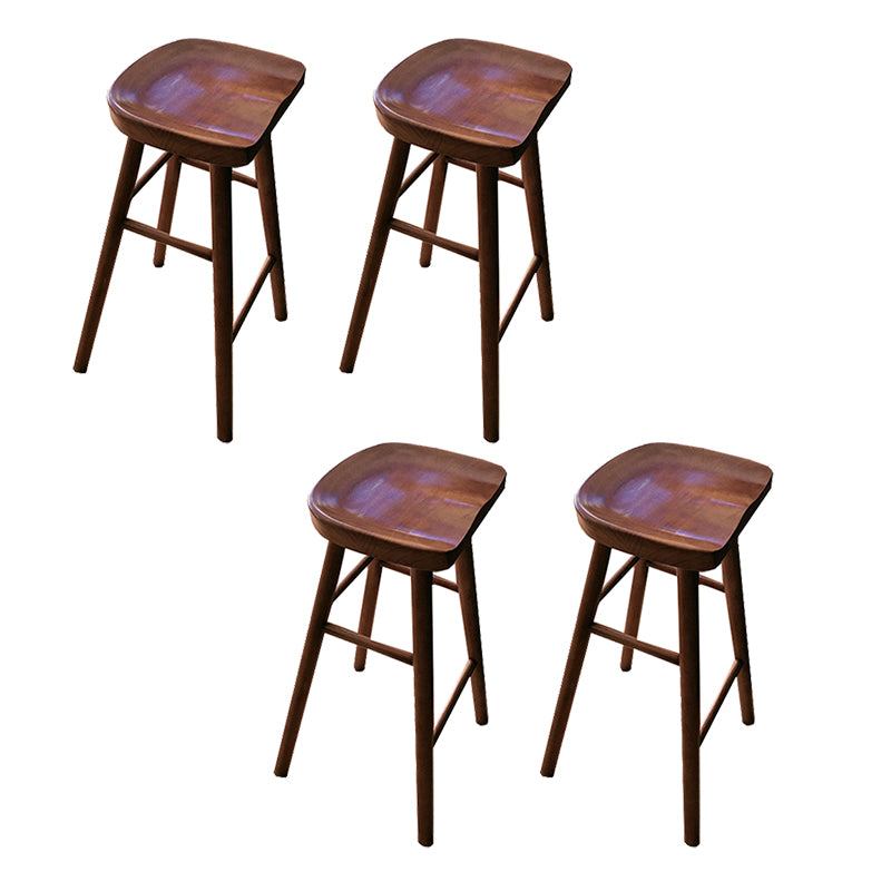 Contemporary Wood Stool Backrest Counter Stool for Restaurant
