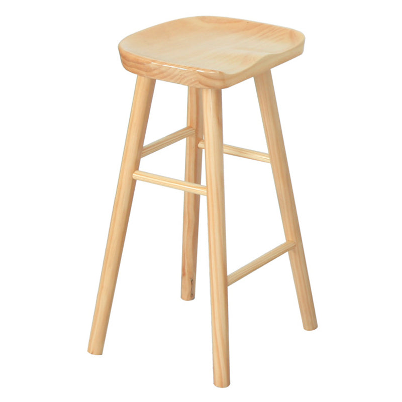 Contemporary Wood Stool Backrest Counter Stool for Restaurant