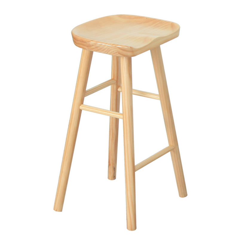 Contemporary Wood Stool Backrest Counter Stool for Restaurant