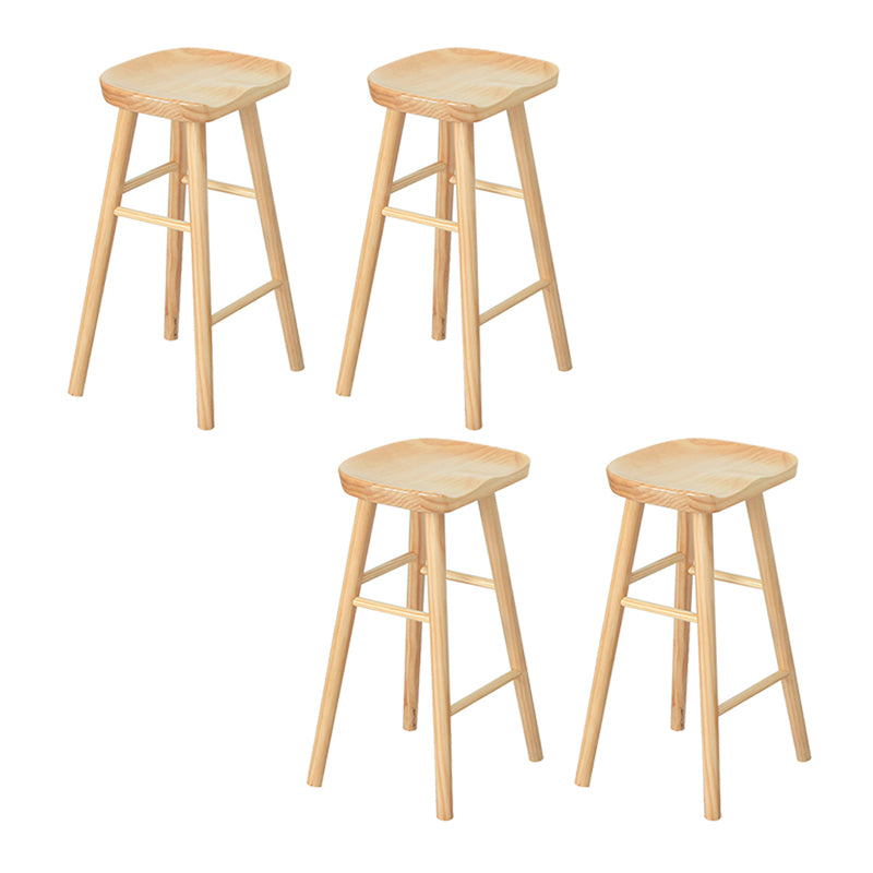 Contemporary Wood Stool Backrest Counter Stool for Restaurant