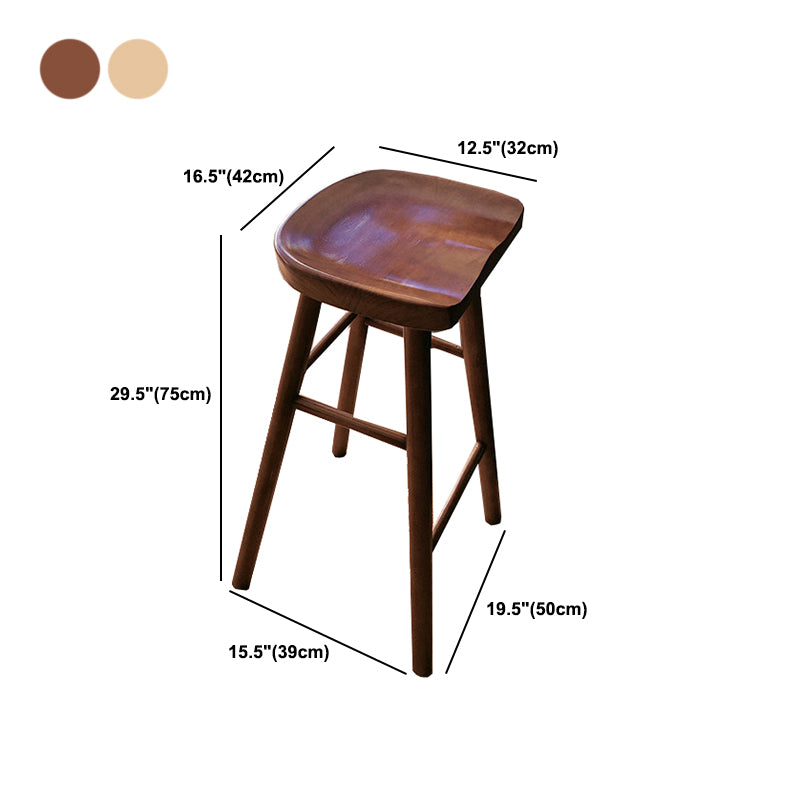 Contemporary Wood Stool Backrest Counter Stool for Restaurant
