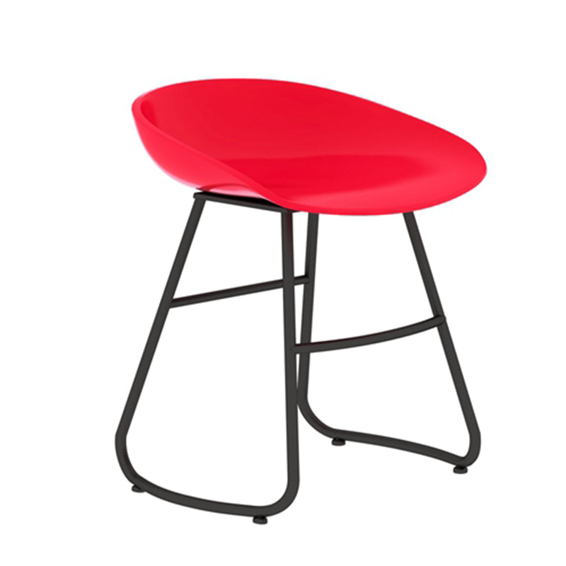Modern Backrest Armless Counter Stool Iron Bar Stool with Acrylic Seat and Pedal for Cafe
