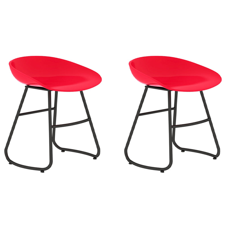 Modern Backrest Armless Counter Stool Iron Bar Stool with Acrylic Seat and Pedal for Cafe