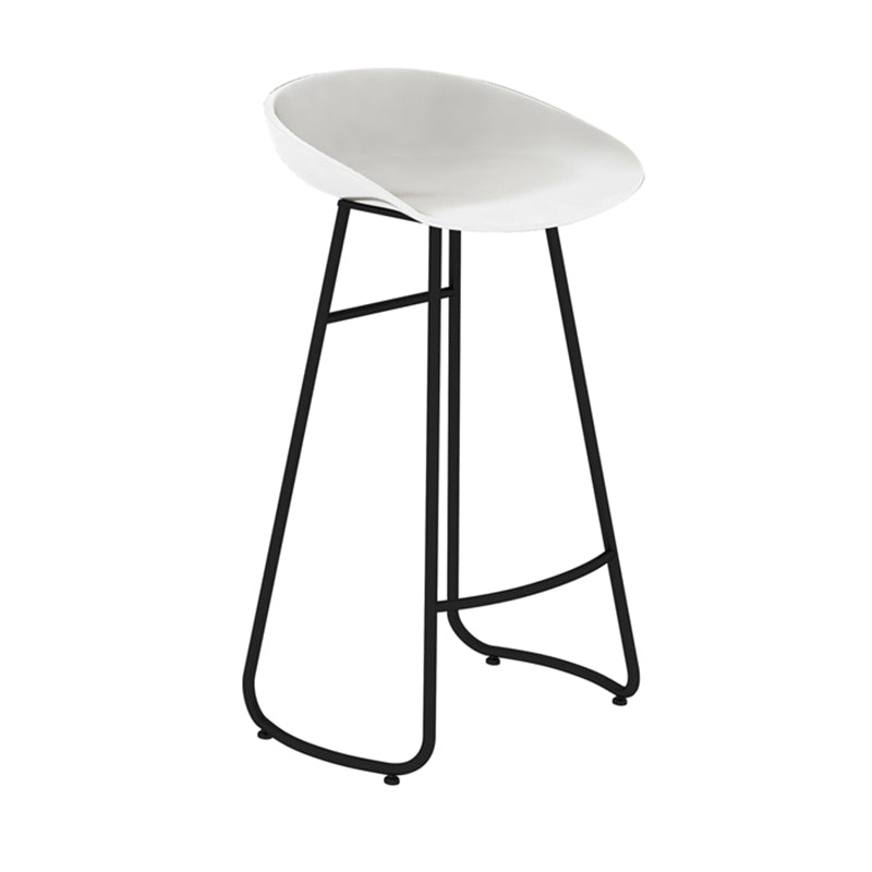 Modern Backrest Armless Counter Stool Iron Bar Stool with Acrylic Seat and Pedal for Cafe