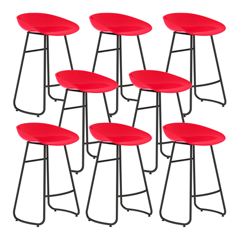 Modern Backrest Armless Counter Stool Iron Bar Stool with Acrylic Seat and Pedal for Cafe