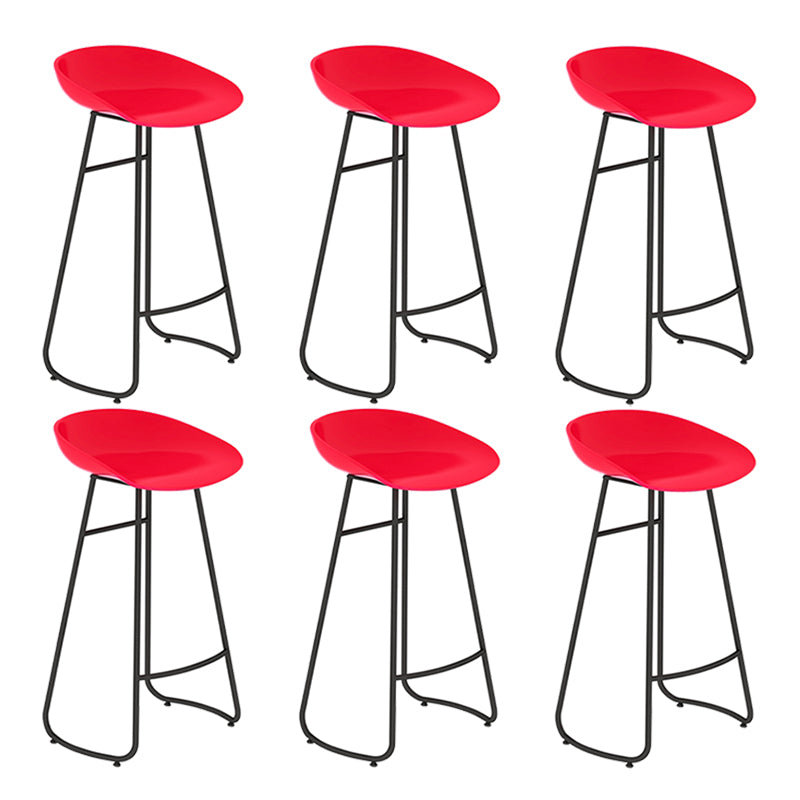Modern Backrest Armless Counter Stool Iron Bar Stool with Acrylic Seat and Pedal for Cafe