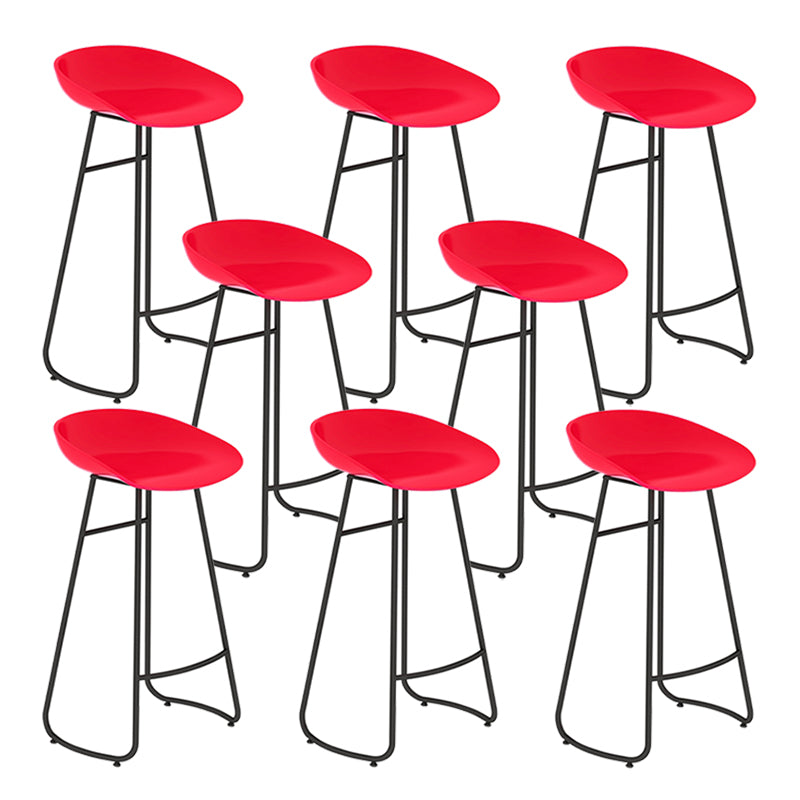 Modern Backrest Armless Counter Stool Iron Bar Stool with Acrylic Seat and Pedal for Cafe