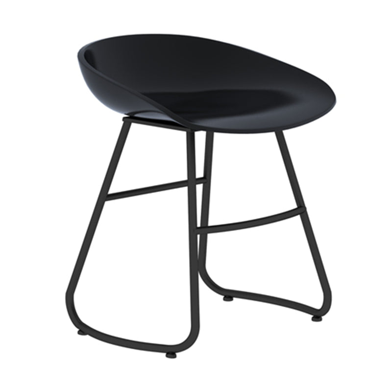 Modern Backrest Armless Counter Stool Iron Bar Stool with Acrylic Seat and Pedal for Cafe