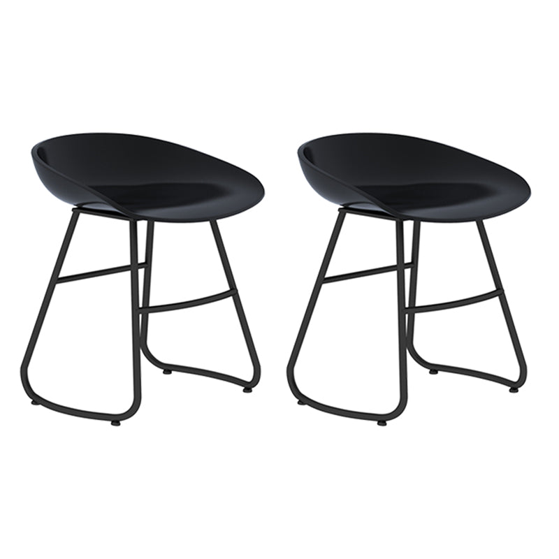 Modern Backrest Armless Counter Stool Iron Bar Stool with Acrylic Seat and Pedal for Cafe