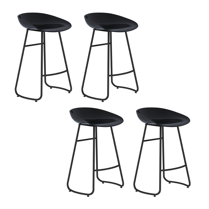 Modern Backrest Armless Counter Stool Iron Bar Stool with Acrylic Seat and Pedal for Cafe