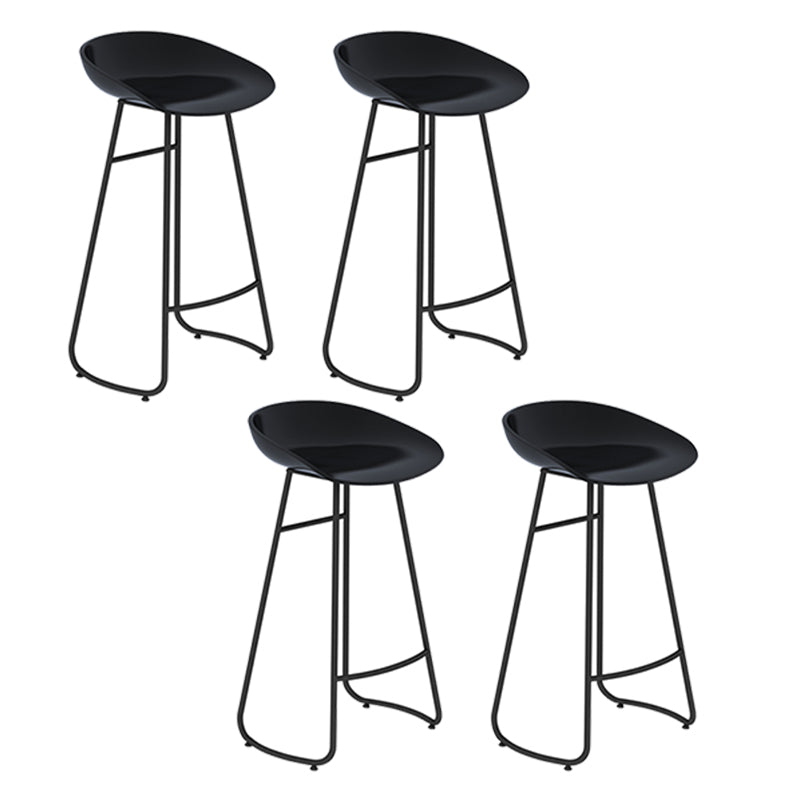Modern Backrest Armless Counter Stool Iron Bar Stool with Acrylic Seat and Pedal for Cafe